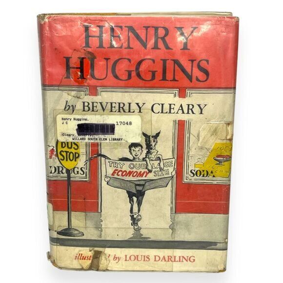 Rare 1950 First Edition Henry Huggins by Beverly Cleary HCDJ Morrow Library Copy - Picture 1 of 16